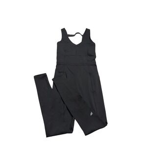 Fabletics Black V-Neck Active Bodysuit Jumpsuit with Pockets ON2354655 Small